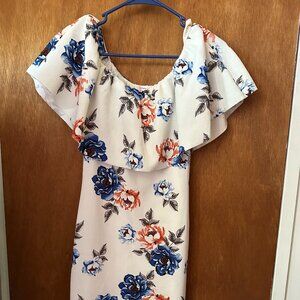 Midi Off the Shoulder Floral Dress